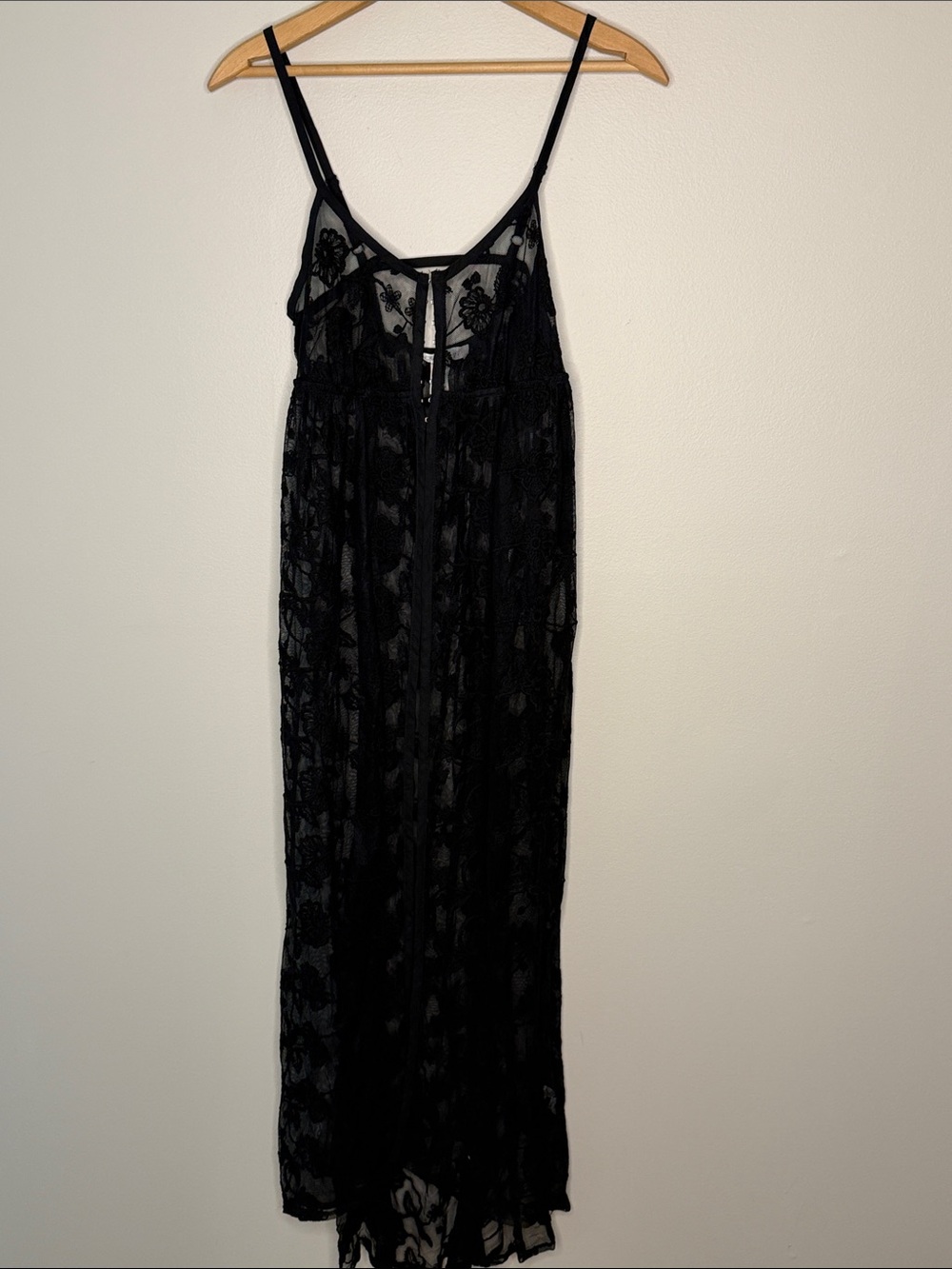 Forever 21 Black Lace Maxi Slip Dress